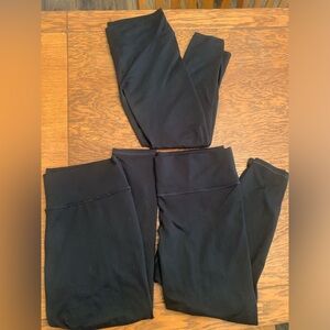 FABLETICS BLACK HIGHWAISTED POWERHOLD LEGGINGS- 3 pair - one XL and two 1X